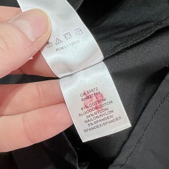 Laundry Women's Midi Shirt Dress Tie Waist Snap Button Pockets Black Size 0 - Picture 11 of 11